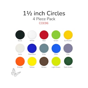 1.5 Inch Opaque Precut Glass Circles – 4 Pack – Multiple Colors – COE96