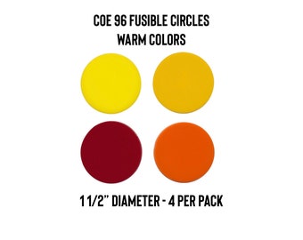 Oceanside COE96 Precut Glass 1 1/2" Circles - Warm Colors