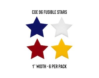Oceanside COE 96 Precut Glass 1" Stars | Fused Glass | Stained Glass | Glass Crafts | Glass Art Supplies