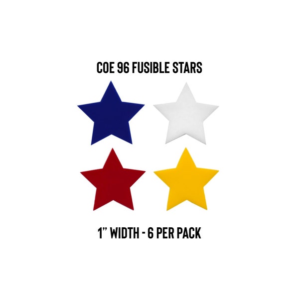 Oceanside COE 96 Precut Glass 1" Stars | Fused Glass | Stained Glass | Glass Crafts | Glass Art Supplies