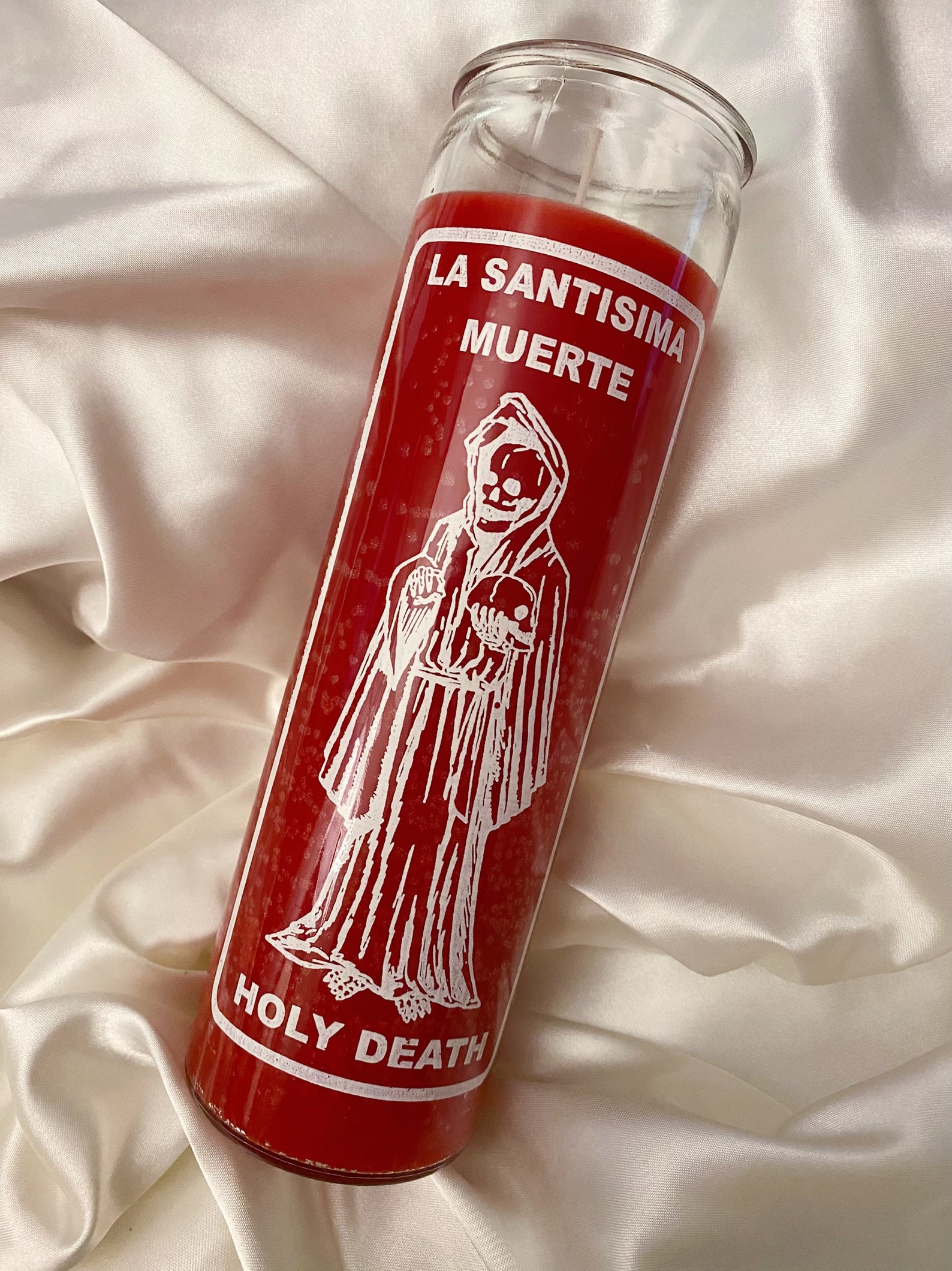 Holy Death Candle Red La Santisima Muerte Etsy
