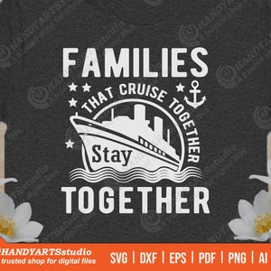 Gezinnen die samen cruise blijven samen SVG, Cruising offerte SVG, vakantiereis illustraties, familiecruise SVG