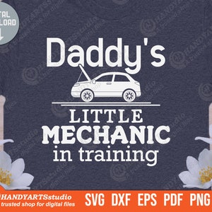 El pequeño mecánico de papá en entrenamiento svg, futuro mecánico svg, papá del mecánico svg, escuela de mecánica svg