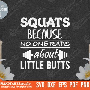 Kniebeugen weil niemand über Ärsche rappt svg, Fitness Spruch svg, Gym Workout svg, Übung svg