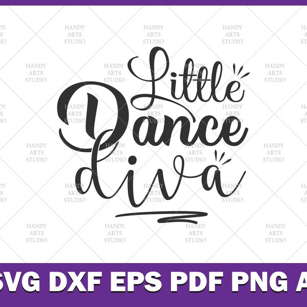 Little dance diva svg cutting file for cricut and silhouette | dance svg, dancer svg, dancing girl svg