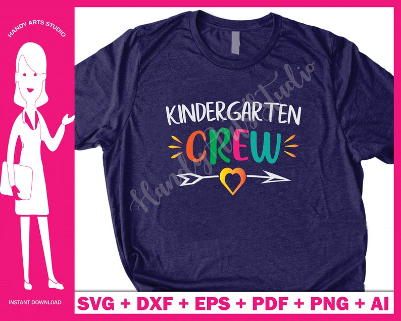 Kindergarten Crew Svg Cut File for Cricut and Silhoutte | Etsy