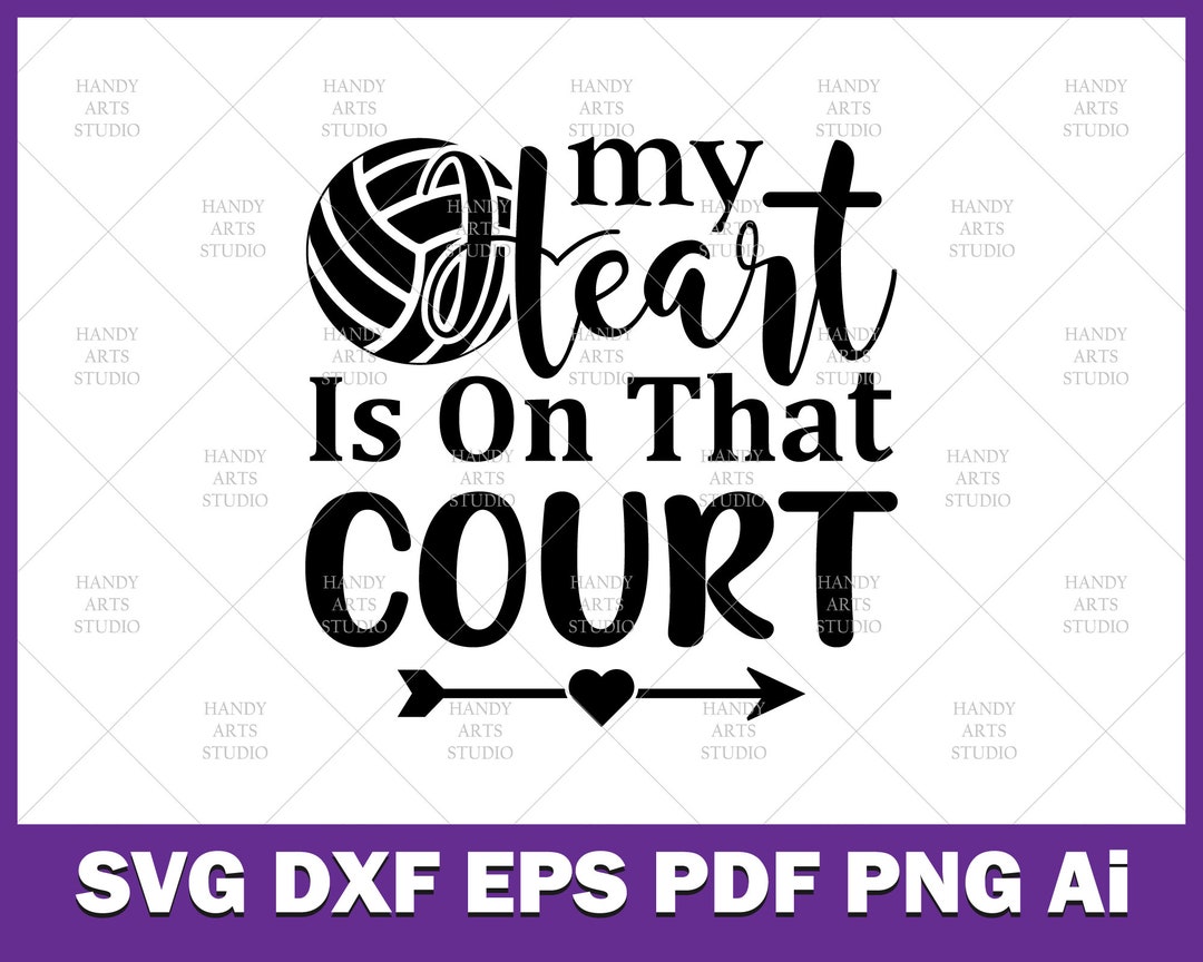 My Heart is on That Court Svg Cutting File for Cricut or - Etsy