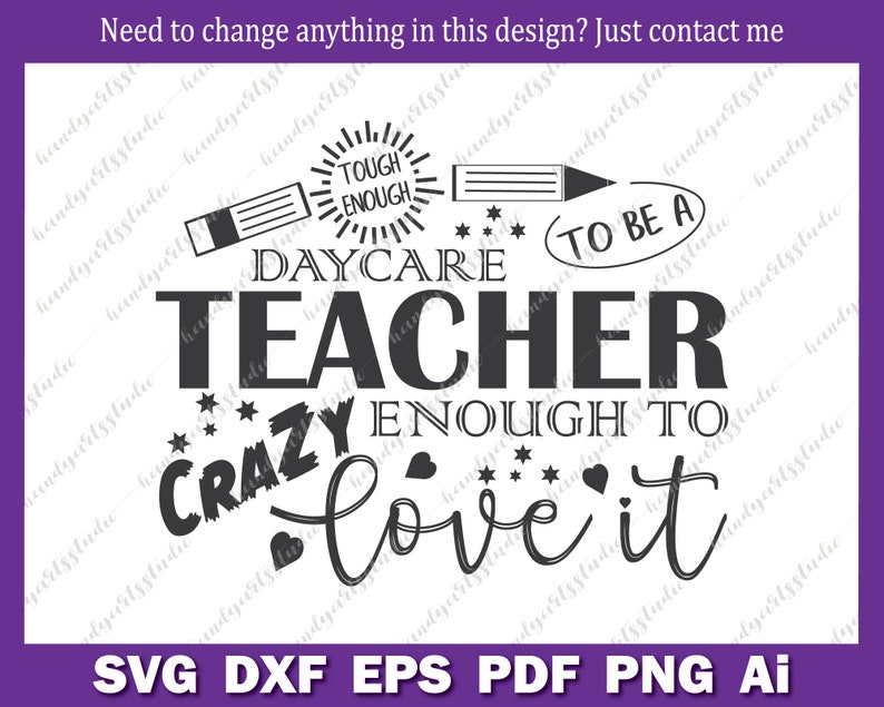 Download Tough enough to be a daycare teacher crazy enough to love it | Etsy