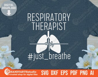 Respiratory therapist svg cut file, breathing expert svg, lung monogram svg, heartbeat sign svg, therapist life svg