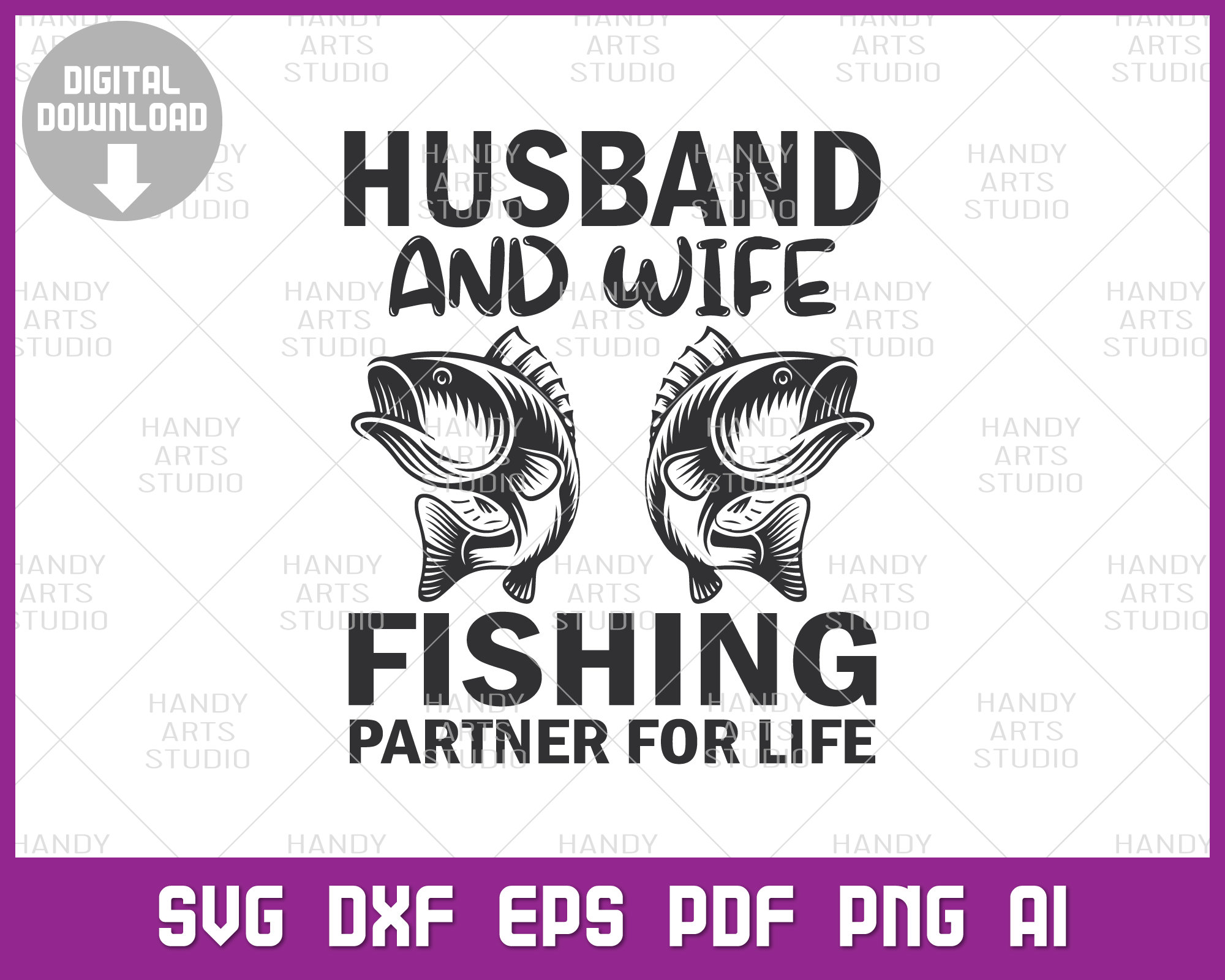 Husband and wife fishing partner for life svg cutting file Etsy
