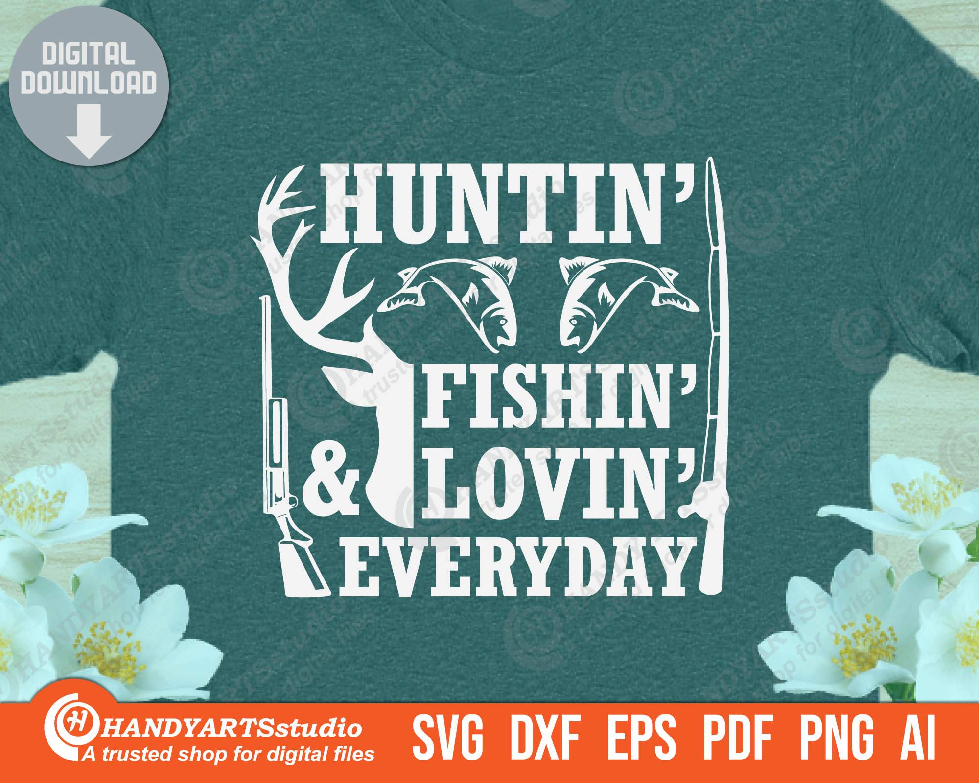 Hunting Fishing Loving Every Day Deer Hunter Gift Yoga Mat by Haselshirt -  Pixels