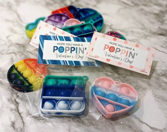 Pop It Valentines | Pop It Key Chain | Classroom Valentine's Day Gifts | Valentine's Day Pop It