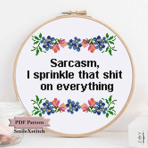 Sarcastic cross stitch pattern funny cross stitch pdf for instant download funny wall decor wall hanging sarcastic rude humour craft gift