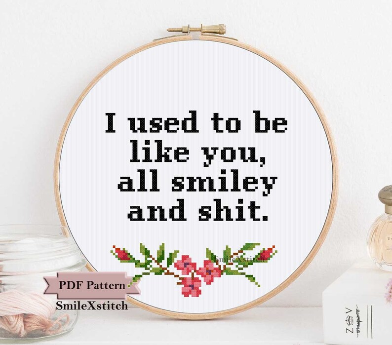 Funny cross stitch pattern funny office gift funny wall hanging hoop decor modern cross stitch rude cross stitch subversive cross stitch image 1