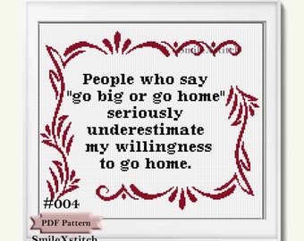 Funny cross stitch pattern scrolls introvert cross stitch digital pattern subversive cross stitch chart funny wall decor funny craft gift