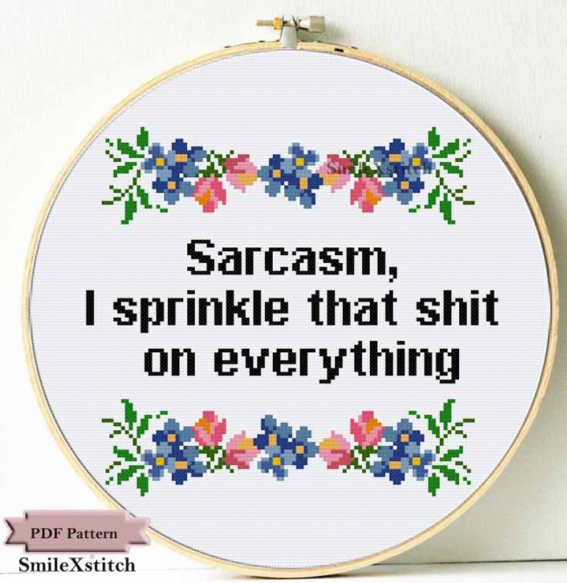 Sarcastic Cross Stitch Pattern Funny Cross Stitch Pdf or Kit - Etsy
