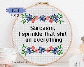 Sarcastic cross stitch kit and pdf pattern funny  instant download funny wall decor wall hanging sarcastic rude humour craft gift