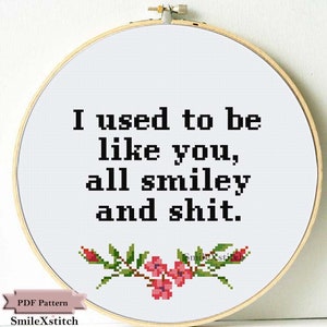 Funny cross stitch pattern funny office gift funny wall hanging hoop decor modern cross stitch rude cross stitch subversive cross stitch image 5