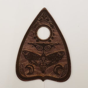 Planchette Dark Deadhead Moth for Ouija Board, Talking Board, Halloween