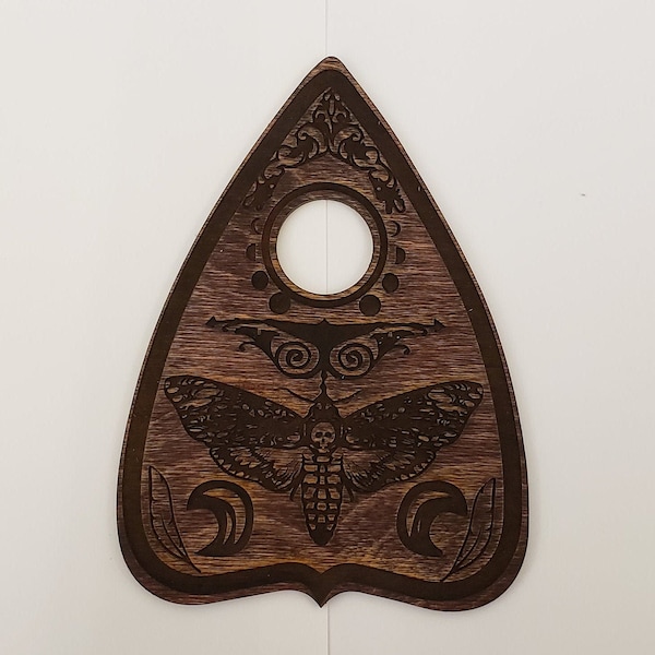 Planchette Dark Deadhead Moth per tavola Ouija, tavola parlante, Halloween