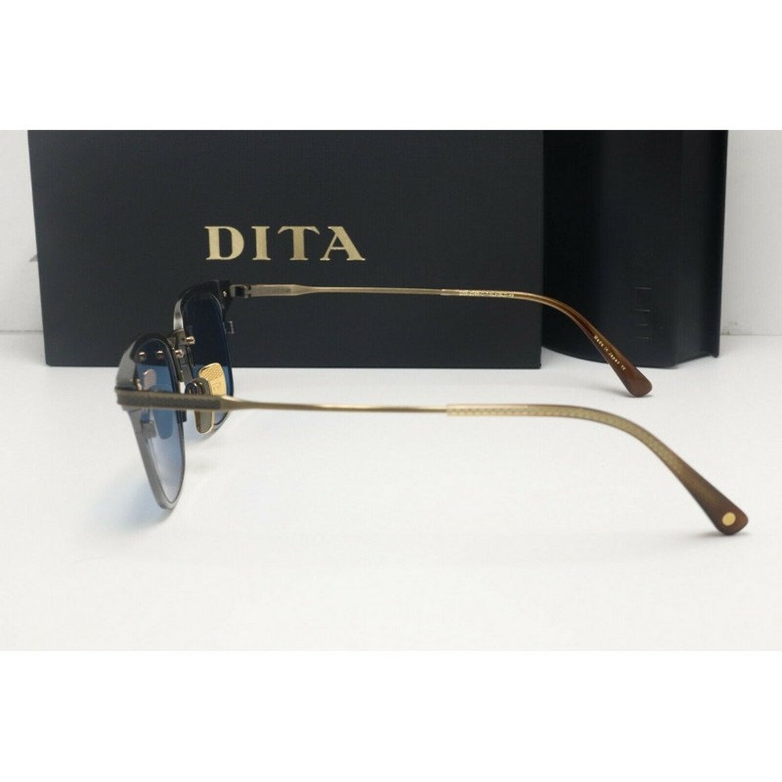Dita Union DRX-2068 Square Silver Gold Sunglasses Blue Lenses | Etsy