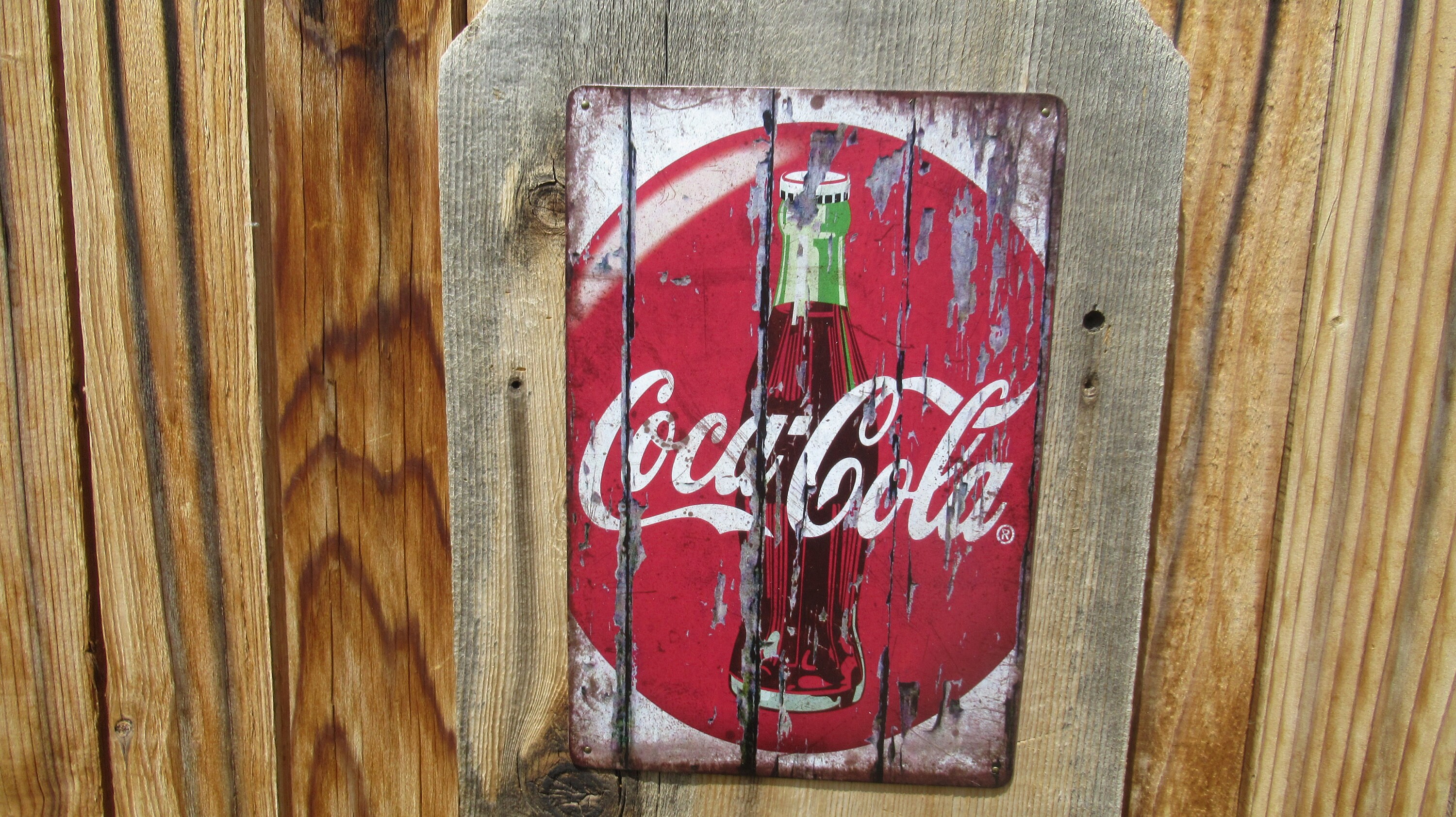 Vintage Coca Cola Sign on Cedar Wood Etsy