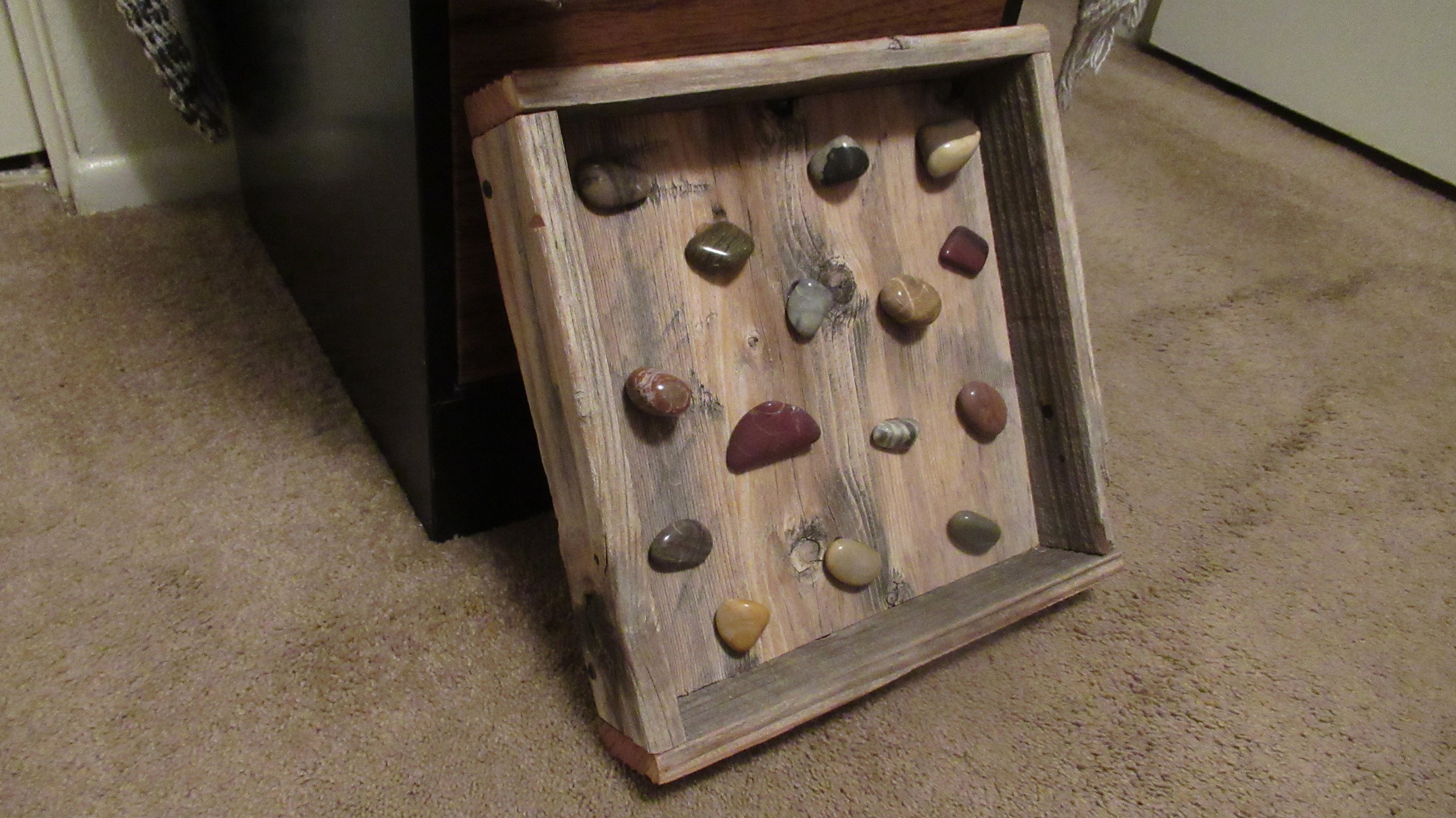 A Desert Polished Rock Shadow Box Etsy