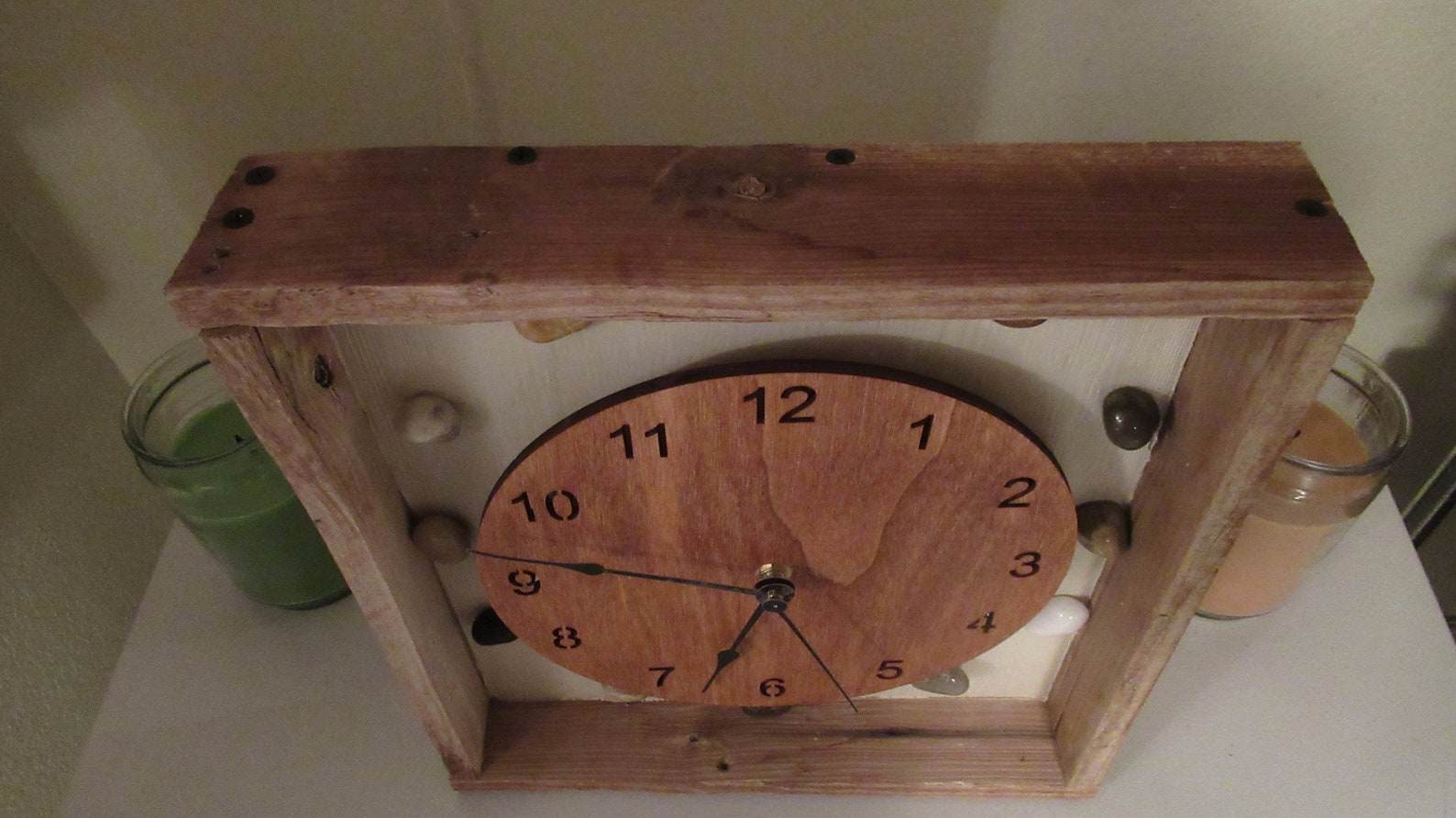 Rustic Cedar Wood Shadow Box Clock Etsy