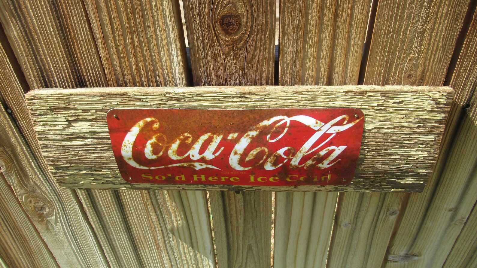 Vintage Coca Cola Sign on Rustic Wood Etsy
