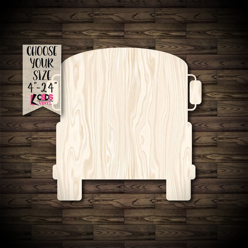 Choose from 21 Sizes School Bus Wood Cut Out