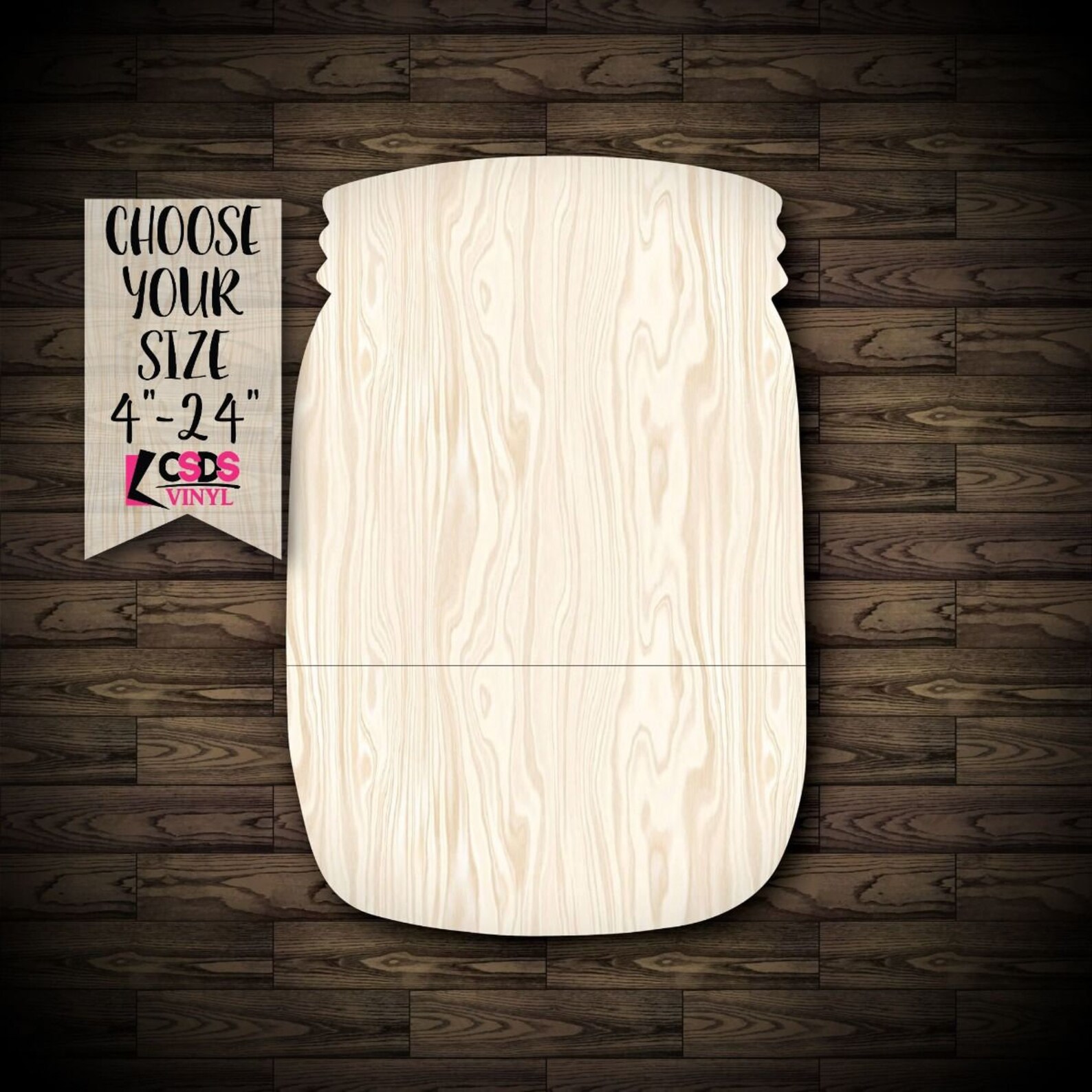 Mason Jar Wood Cut Out Choose from 21 Sizes Etsy