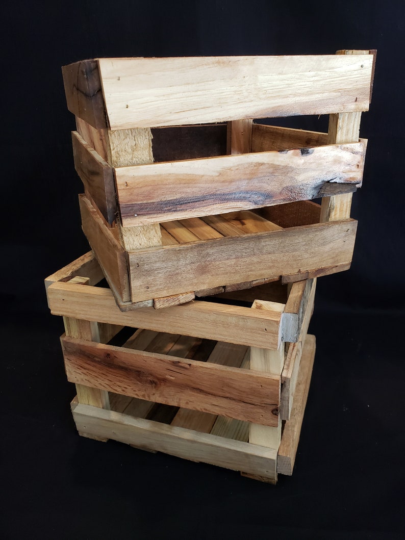 Small wooden crate, shelving crate, display crate, crate ,wooden storage crate , storage crate,Carry All Wood Crate image 2