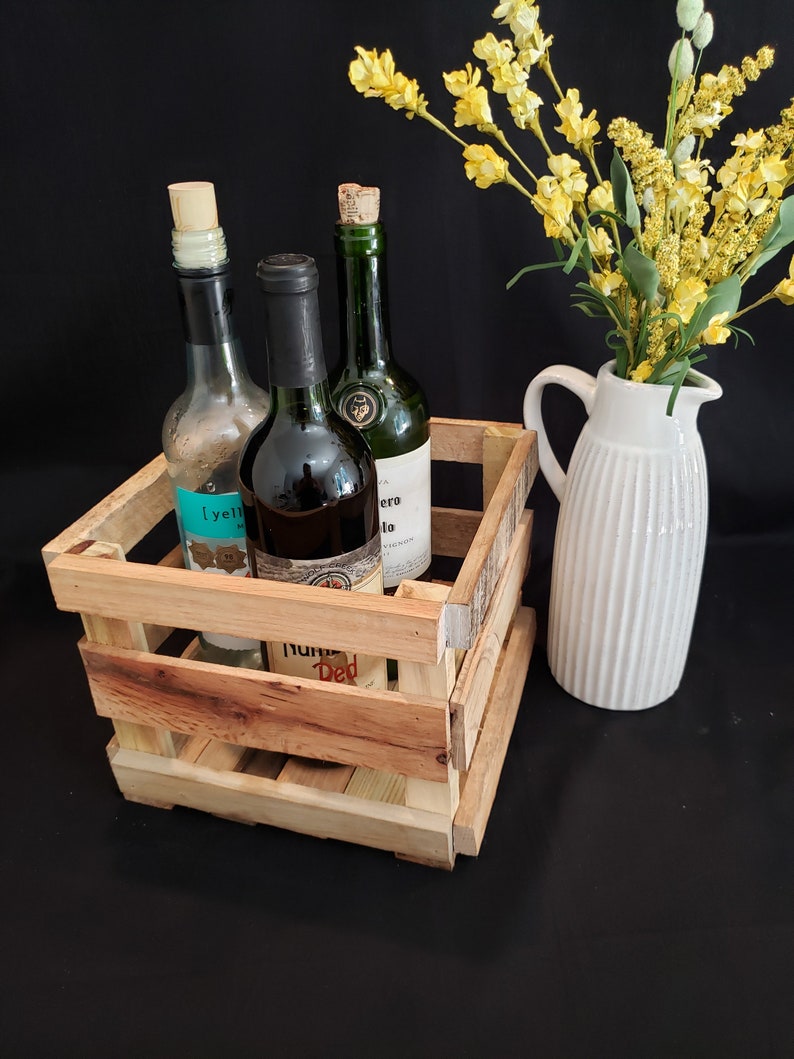 Small wooden crate, shelving crate, display crate, crate ,wooden storage crate , storage crate,Carry All Wood Crate image 3