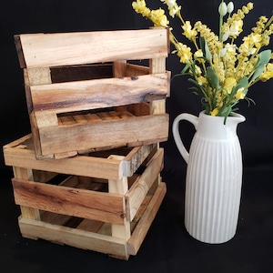 Small wooden crate, shelving crate, display crate, crate ,wooden storage crate , storage crate,Carry All Wood Crate image 1