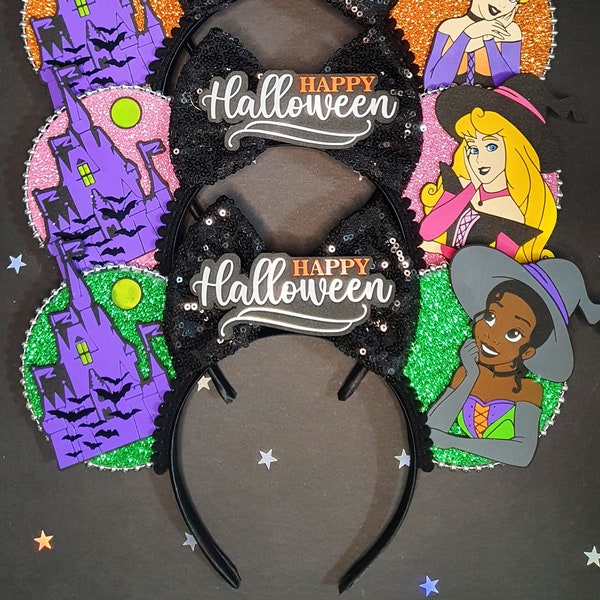 Halloween Princess Witch Haunted Mansion Castle Happy Halloween Minnie Mouse Ears