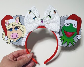 Kermit the Frog and Miss Piggy Muppets Christmas Mouse Ears