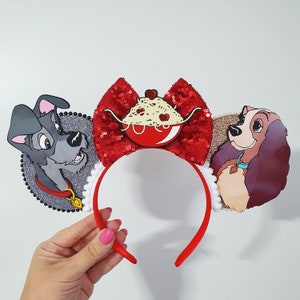 Bella Notte Lady and the Tramp Valentine Dogs Spaghetti Meatballs Minnie Mouse Ears