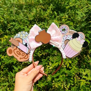 Mickey Shaped Sweet Treats Valentines Snack Waffle Donut Popcorn Cupcake Churro Pink Rose Gold Minnie Mouse Ears