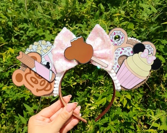 Mickey Shaped Sweet Treats Valentines Snack Waffle Donut Popcorn Cupcake Churro Pink Rose Gold Minnie Mouse Ears