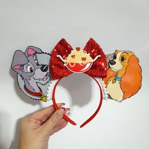 Bella Notte Lady and the Tramp Valentine Dogs Spaghetti Meatballs Minnie Mouse Ears