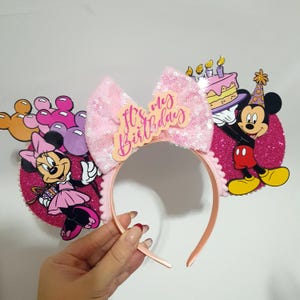Happy Birthday It&#39;s My Birthday Mickey and Minnie Mouse Ears