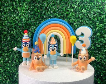 Bluey Bingo Chilli Bandit Fondant Cake Topper Set