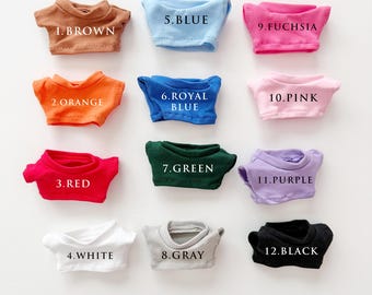 Personalized Custom Logo Keychain Doll Clothes For Mini Pin 10 cm Dolls: Shirt Tee Tshirt