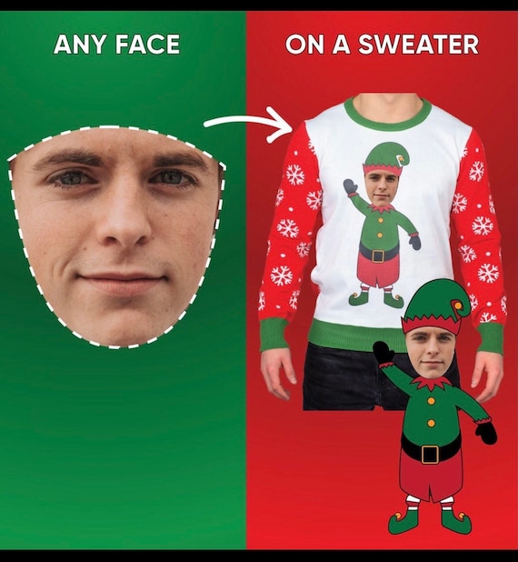 Custom Knit Elf Yourself Face Photo 