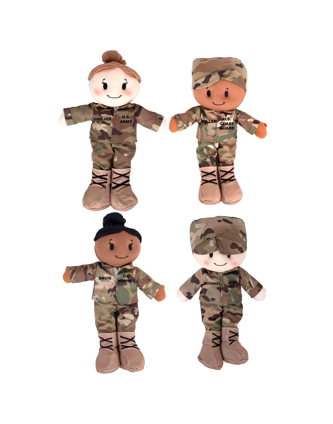 Personalized US Army Doll Armed Forces Military Doll Army Toys Army