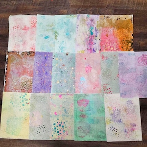16 peças físicas - impressões em gel 9x12 em PAPEL DE ESBOÇO - diários de sucata/álbum de recortes/fabricação de cartões/colagem de papel/diários de arte, itens efêmeros recortados e colados