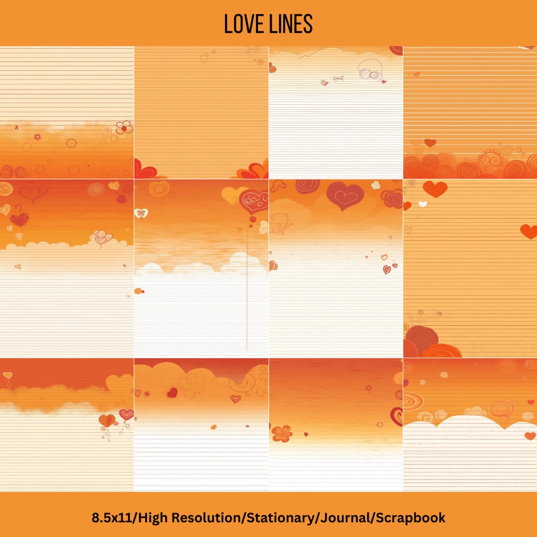 12 8.5x11 High Resolution, Lined, Printable Papers for Journaling ...