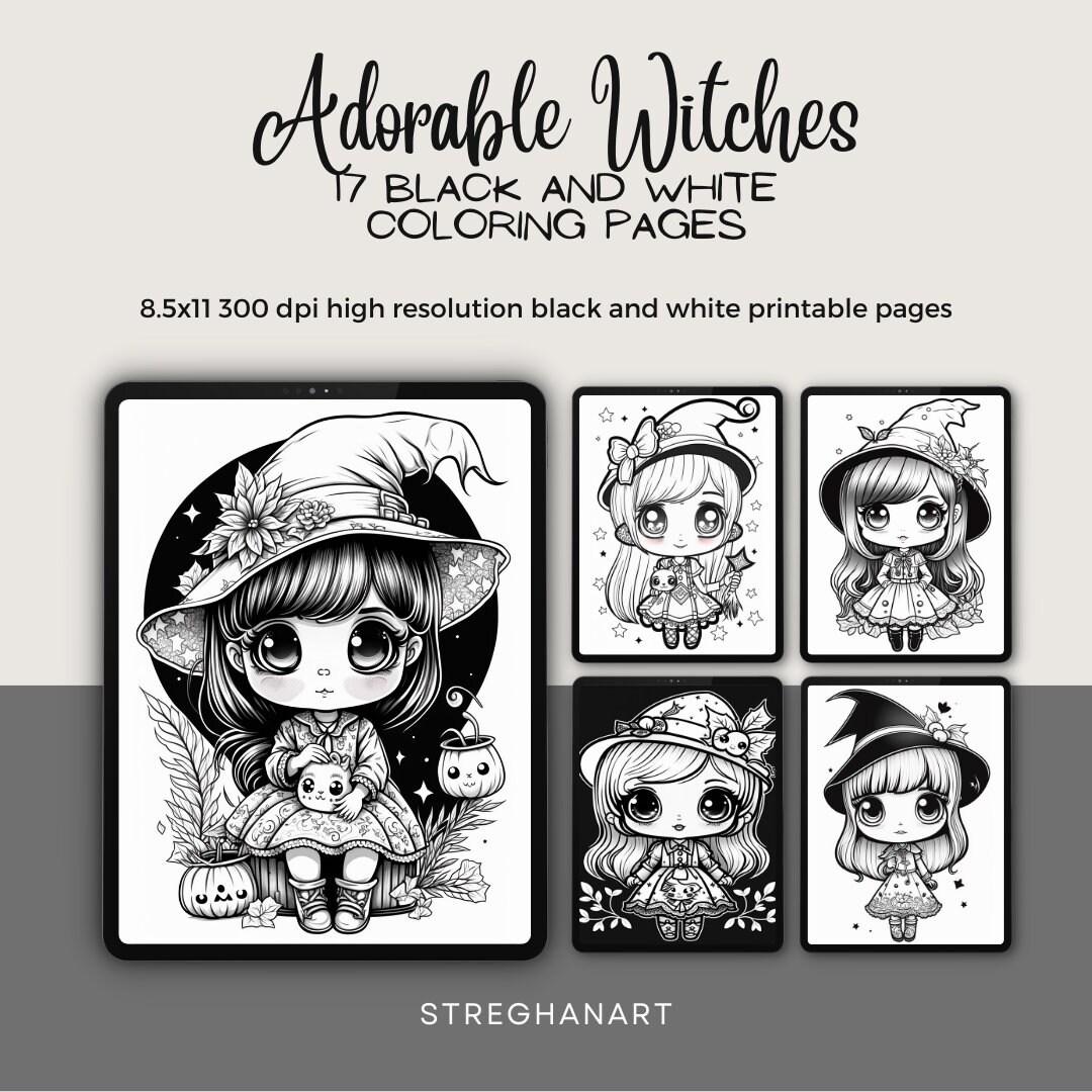 17 Black and White Printable Coloring Pages for Adults and - Etsy
