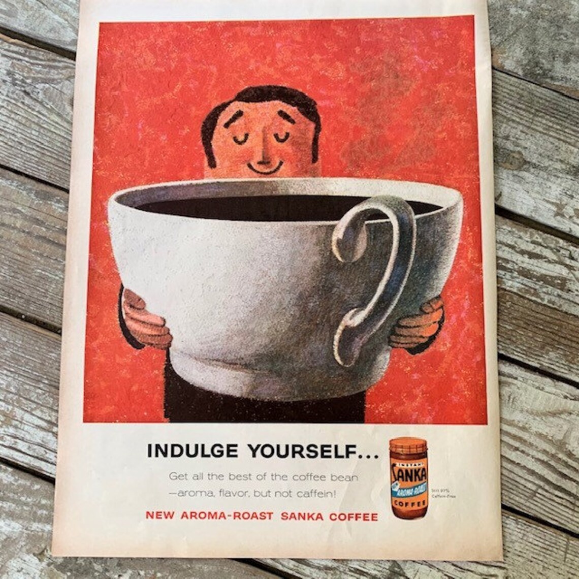 Vintage magazine ad Sanka Coffee Ad Frameable Kitchen Etsy