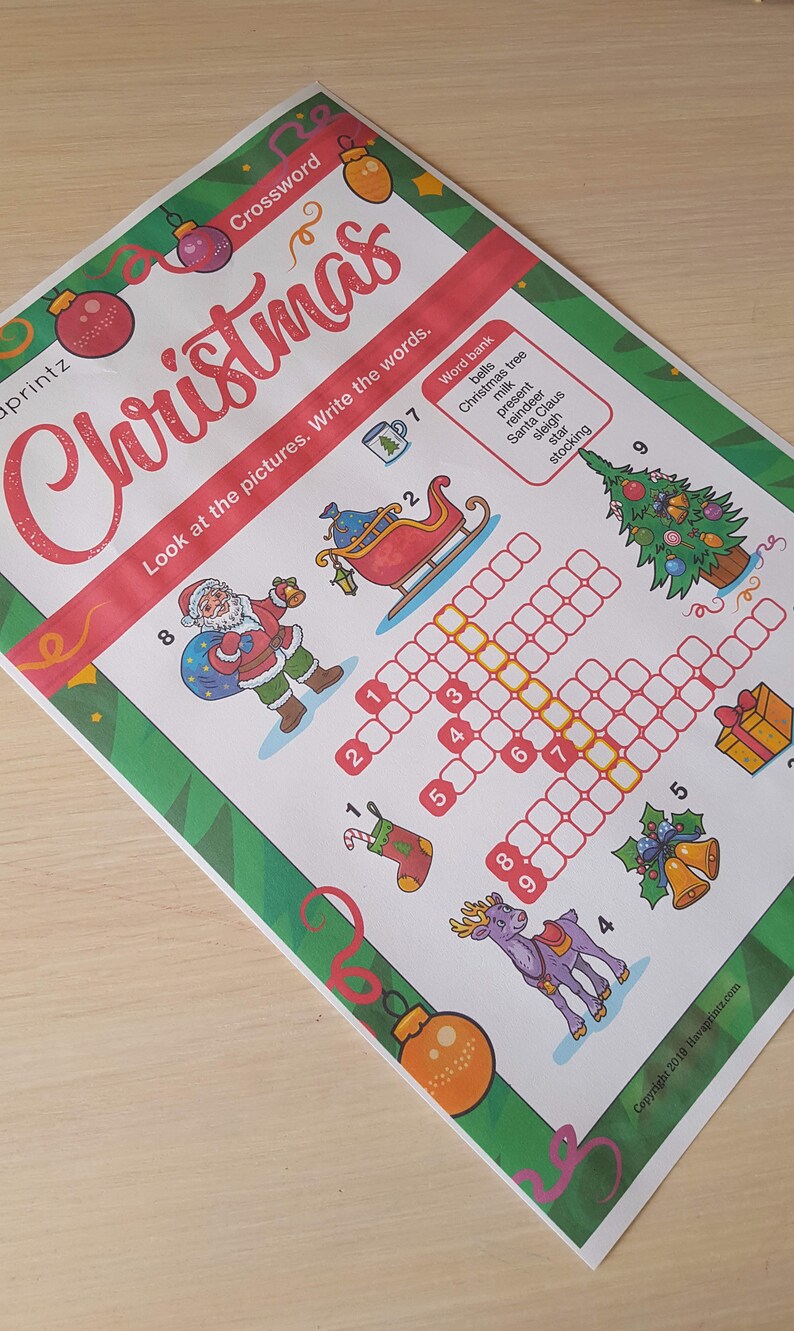 Printable Crossword Games Kindergarten Sight Words Hand Etsy Canada